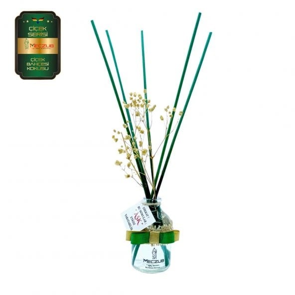 Aşk-ı Sermest Toptan Meczub Çiçek Serisi Çiçek Bahçesi Kokulu 10 x 50 ml Oval Şişe Bambu Çubuklu Ortam Kokusu Reed Diffuser Oda Kokusu