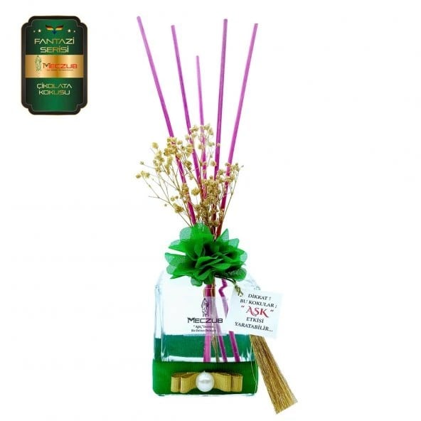 Aşk-ı Sermest Toptan Meczub Fantazi Serisi Çikolata Kokulu 3 x 200 ml küp Şişe Bambu Çubuklu Ortam Kokusu Reed Diffuser Oda Kokusu