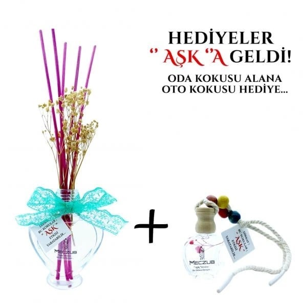 Aşk-ı Sermest Toptan Meczub Fantazi Serisi Yeni Araba Kokusu Kokulu 5 x 60 ml Kalp Şişe Bambu Çubuklu Ortam Kokusu Reed Diffuser Oda Kokusu