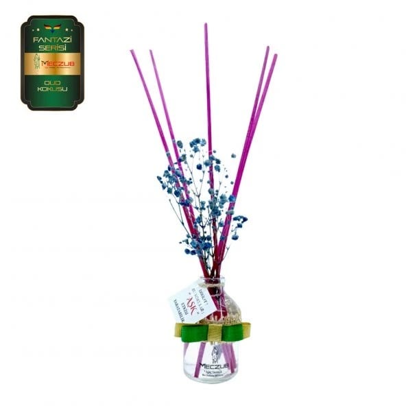 Aşk-ı Sermest Toptan Meczub Fantazi Serisi Oud Kokulu 10 x 50 ml Oval Şişe Bambu Çubuklu Ortam Kokusu Reed Diffuser Oda Kokusu