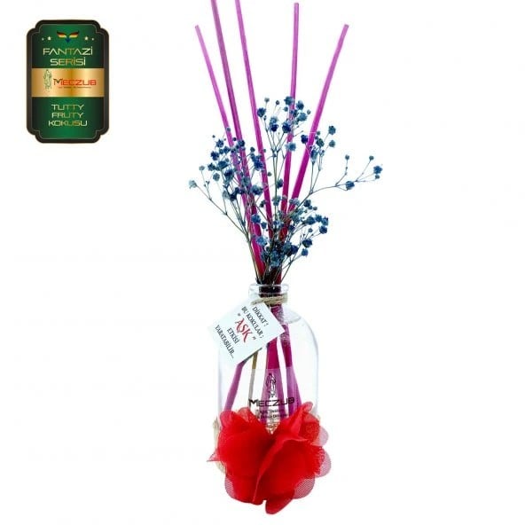 Aşk-ı Sermest Toptan Meczub Fantazi Serisi Tutty Fruty Kokulu 10 x 100 ml Oval Şişe Bambu Çubuklu Ortam Kokusu Reed Diffuser Oda Kokusu