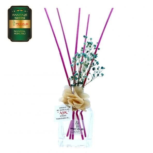 Aşk-ı Sermest Toptan Meczub Fantazi Serisi Sandal Kokulu 5 x 120 ml küp Şişe Bambu Çubuklu Ortam Kokusu Reed Diffuser Oda Kokusu
