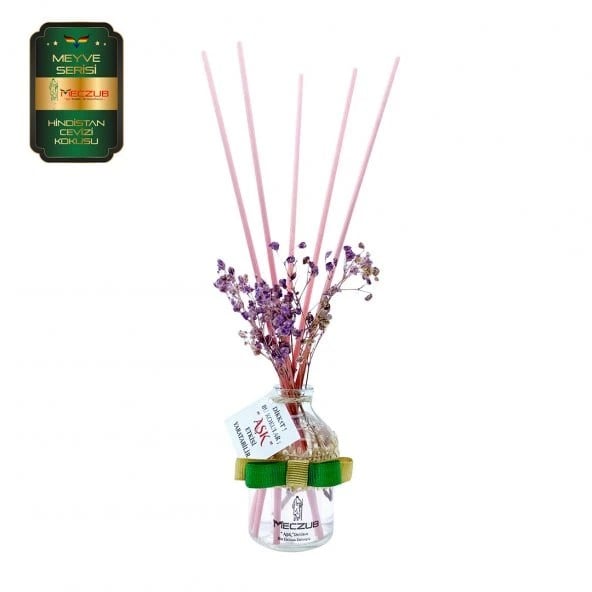 Aşk-ı Sermest Toptan Meczub Meyve Serisi Hindistan Cevizi Kokulu 10 x 50 ml Oval Şişe Bambu Çubuklu Ortam Kokusu Reed Diffuser Oda Kokusu