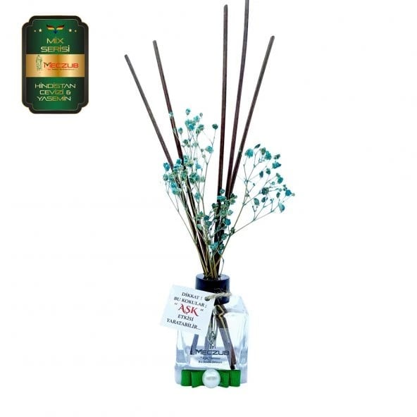 Aşk-ı Sermest Toptan Meczub Mix Serisi Hindistan Cevizi & Yasemin Kokulu 5 x 60 ml küp Şişe Bambu Çubuklu Ortam Kokusu Reed Diffuser Oda Kokusu