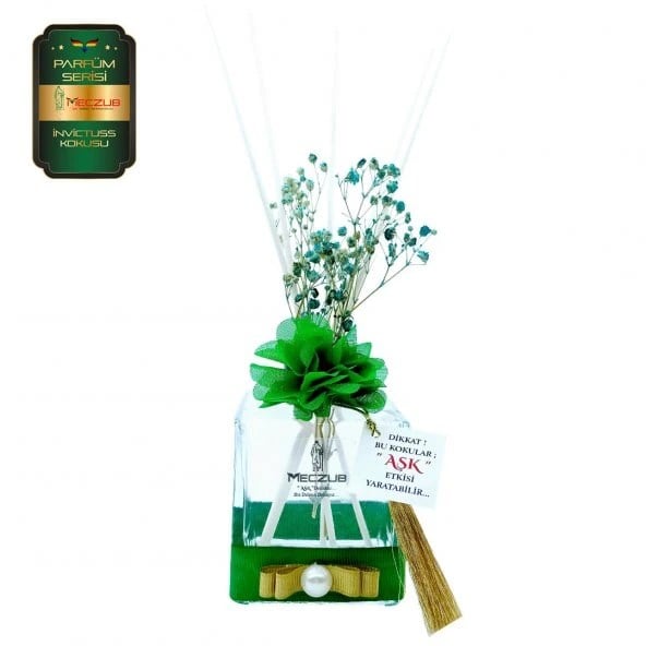 Aşk-ı Sermest Toptan Meczub Parfüm Serisi İnvictuss Kokulu 5 x 200 ml küp Şişe Bambu Çubuklu Ortam Kokusu Reed Diffuser Oda Kokusu