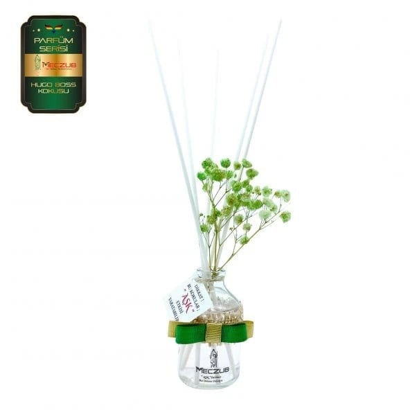 Aşk-ı Sermest Toptan Meczub Parfüm Serisi Hugoo Boss Kokulu 5 x 50 ml Oval Şişe Bambu Çubuklu Ortam Kokusu Reed Diffuser Oda Kokusu