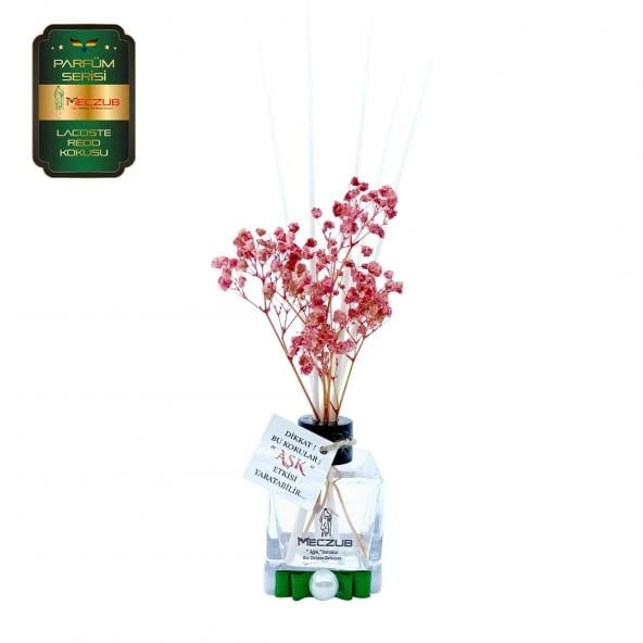Aşk-ı Sermest Toptan Meczub Parfüm Serisi Lacostee Redd Kokulu 5 x 60 ml küp Şişe Bambu Çubuklu Ortam Kokusu Reed Diffuser Oda Kokusu
