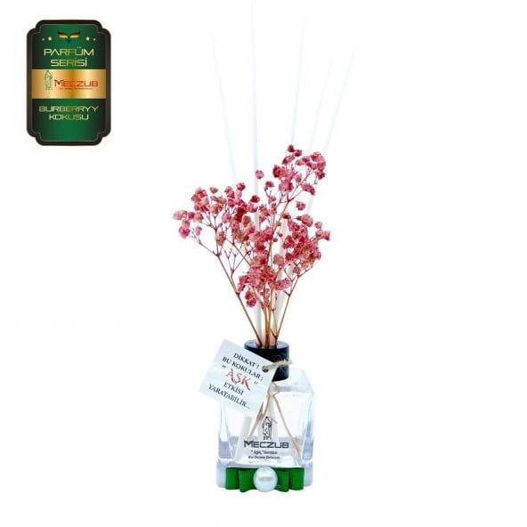 Aşk-ı Sermest Toptan Meczub Parfüm Serisi Burberryy Kokulu 5 x 60 ml küp Şişe Bambu Çubuklu Ortam Kokusu Reed Diffuser Oda Kokusu