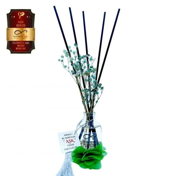 Aşk-ı Sermest Toptan Ölümsüz Aşk Aşk Serisi Ölümsüz Aşk İxiri Kokulu 5 x 50 ml Oval Şişe Bambu Çubuklu Ortam Kokusu Reed Diffuser Oda Kokusu