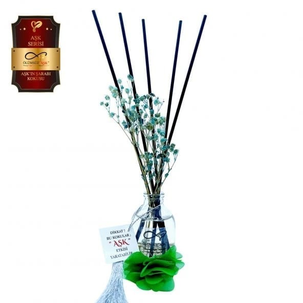 Aşk-ı Sermest Toptan Ölümsüz Aşk Aşk Serisi Aşkın Şarabı Kokulu 5 x 50 ml Oval Şişe Bambu Çubuklu Ortam Kokusu Reed Diffuser Oda Kokusu