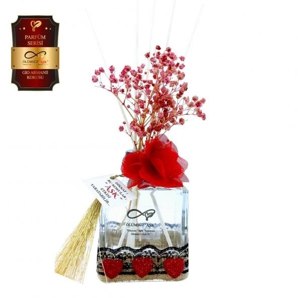 Aşk-ı Sermest Toptan Ölümsüz Aşk Parfüm Serisi Gioo Armanii Kokulu 3 x 200 ml küp Şişe Bambu Çubuklu Ortam Kokusu Reed Diffuser Oda Kokusu