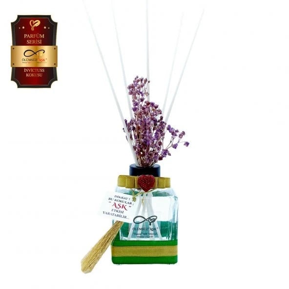 Aşk-ı Sermest Toptan Ölümsüz Aşk Parfüm Serisi İnvictuss Kokulu 3 x 120 ml küp Şişe Bambu Çubuklu Ortam Kokusu Reed Diffuser Oda Kokusu