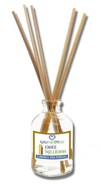 Aşk-ı Sermest Toptan Onee Millionn Çiçek Aromalı Bambu Çubuklu Oda Kokusu Reed Diffuser Ortam Kokusu Parfüm, Oval Şişe, 100 mL, 3 Adet
