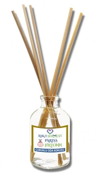Aşk-ı Sermest Toptan Pariiss Hiltonn Çiçek Aromalı Bambu Çubuk Oda Kokusu Parfüm, Oval Şişe, 100 mL, 10 Ad
