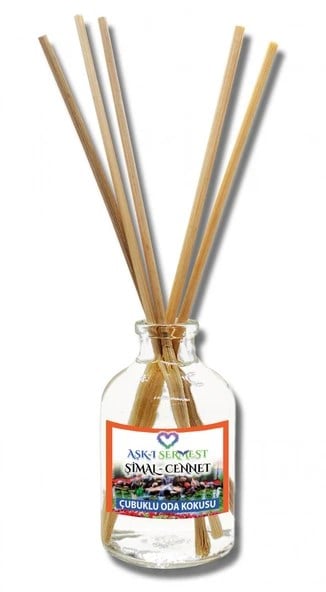 Aşk-ı Sermest Toptan Şimal Cennet Çiçek Aromalı Bambu Çubuklu Oda Kokusu Reed Diffuser Ortam Kokusu Parfüm, Oval Şişe, 50 mL , 10 Adet