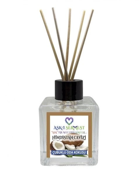Aşk-ı Sermest Toptan Vanilya&Amber Aromalı Bambu Çubuklu Oda Kokusu Reed Diffuser Ortam Kokusu Parfüm,  Küp Şişe,  200 mL, 10 Adet