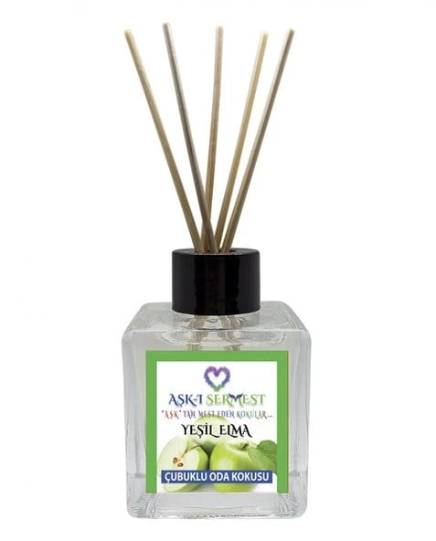 Aşk-ı Sermest Toptan Vanilya&Tarçın Aromalı Bambu Çubuklu Oda Kokusu Reed Diffuser Ortam Kokusu Parfüm,  Küp Şişe,  200 mL, 10 Adet
