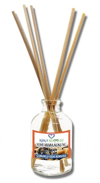 Aşk-ı Sermest Toptan Yeni Araba Kokusu Çiçek Aromalı Bambu Çubuk Oda Kokusu Parfüm, Oval Şişe, 50ml , 10 Ad