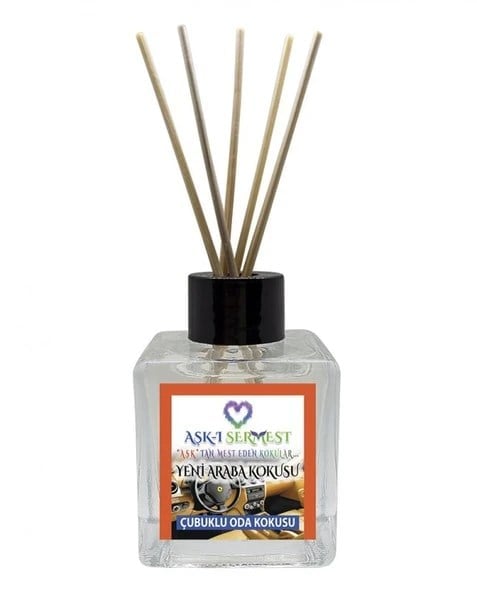 Aşk-ı Sermest Toptan Yeni Araba Kokusu Çiçek Aromalı Bambu Çubuk Oda Kokusu Parfüm, Küp Şişe, 200 mL,10 Ad