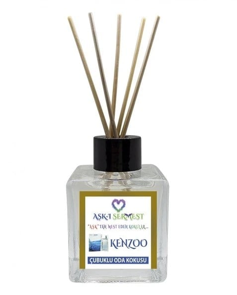 Aşk-ı Sermest Toptan Yeşil Elma Aromalı Bambu Çubuklu Oda Kokusu Reed Diffuser Ortam Kokusu Parfüm,  Küp Şişe,  200 mL, 10 Adet