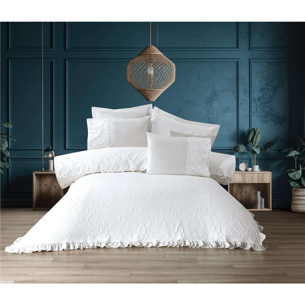 Cotton House Petra Fistolu Yatak Örtülü Çift Kişilik Nevresim Takımı