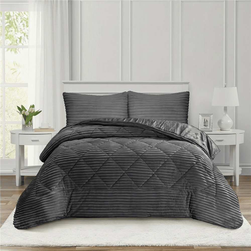 Dainty Home Destina Çift Kişilik Antrasit Yatak Örtüsü