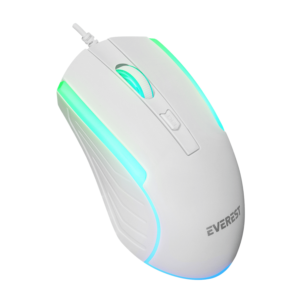 Everest KM-198 Luminax Beyaz Gökkuşağı Aydınlatmalı Q Gaming Oyuncu Klavye + Mouse Set