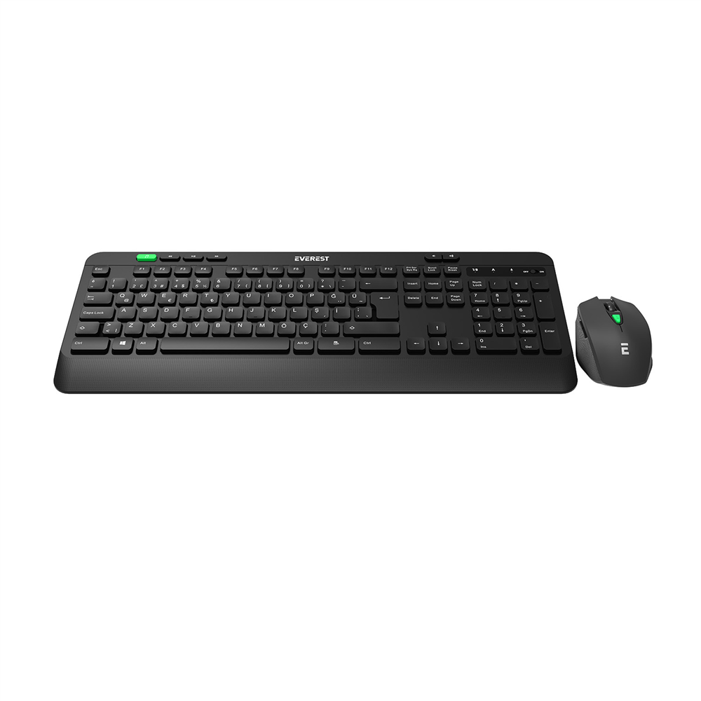 Everest KM-2620 Siyah Usb Sessiz Switch İnce Kablosuz Q Multimedia Klavye + Mouse Set