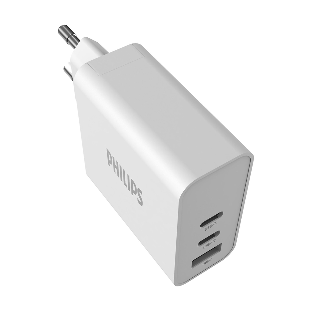 Philips DLP2683 65W 1 USB-A + PD 2x USB-C GaN Beyaz Hızlı Şarj Adaptörü