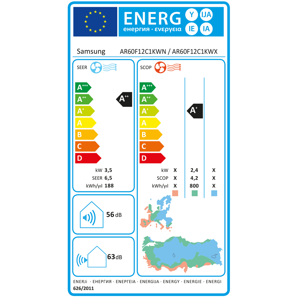 Samsung Windfree AR60F12C1KW/SK 12.000 BTU/h A++ Enerji Sınıfı Klima(Frh1412z4)(F-frame50)