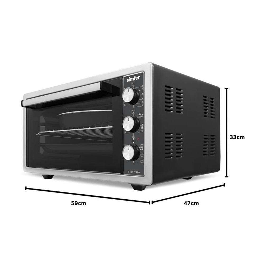 Simfer 4503 Turbo 45 Lt Mini Fırın Inox