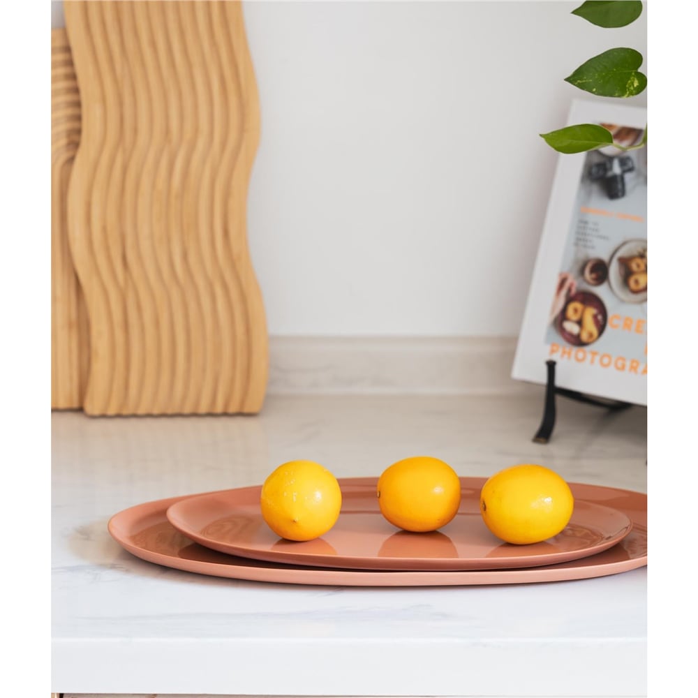 The Mia Cotta Limoges Oval Servis Tabağı Terracota