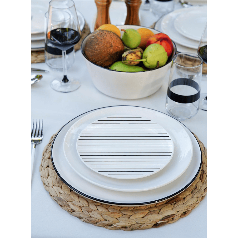 The Mia Daily Tunes Çizgili Pasta Tabağı Seti