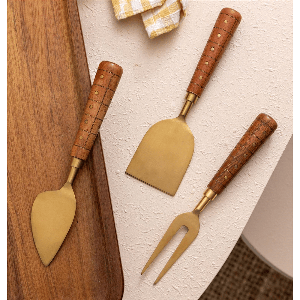 The Mia Wood 3 Parça Peynir Servis Takımı