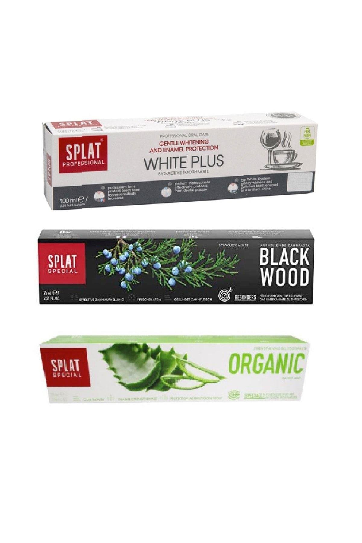 Aloe Veralı Organik Diş Macunu 75 ml Blackwood Diş Macunu 75 ml Ve White Plus Diş Macunu 100 ml