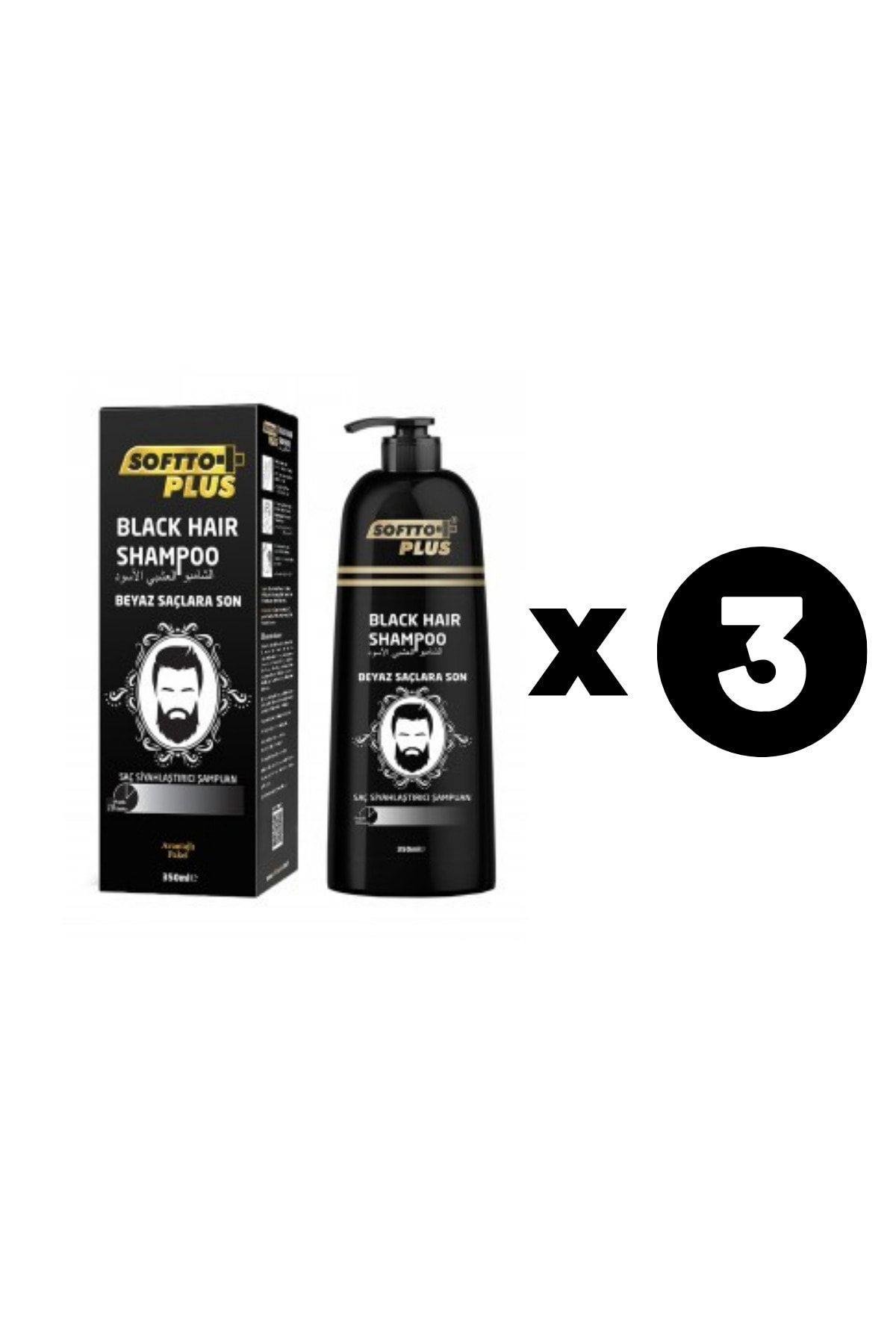 Beyaz Saçlar Için Siyah Şampuan 350ml 3 Adet Eko Paket