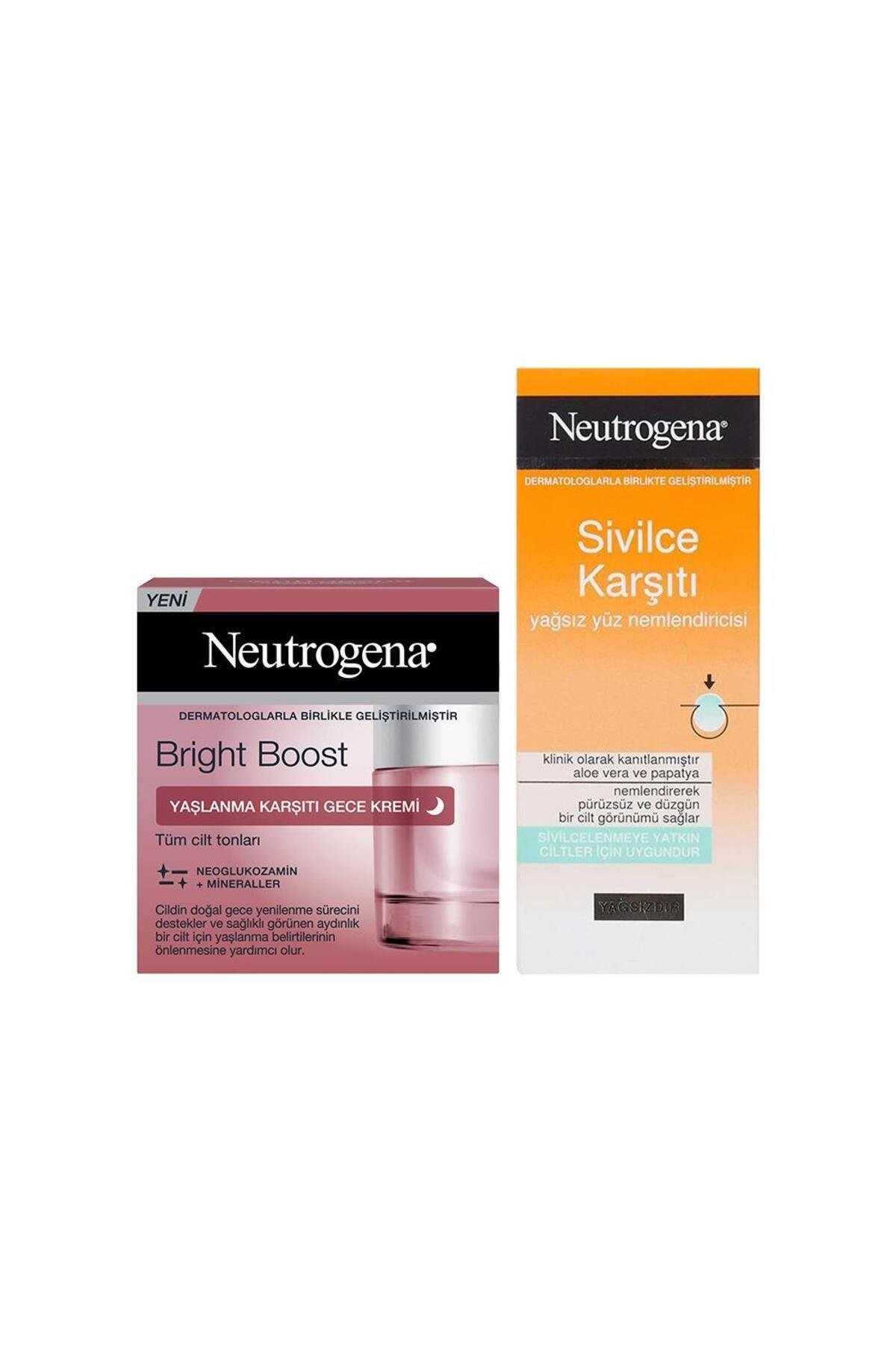 Bright Boost Yaşlanma Karşıtı Gece Kremi 50 ml Ve Yağsız Yüz Nemlendiricisi 50 ml