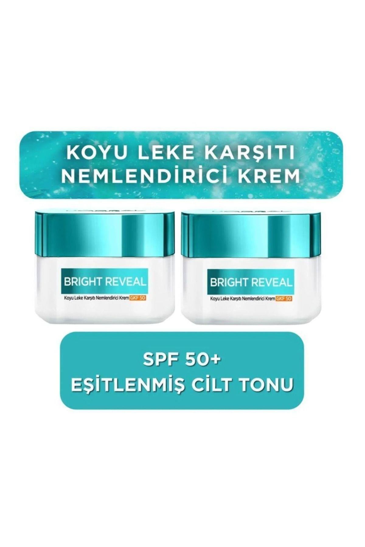 Bright Reveal Koyu Leke Karşıtı, Cilt Tonu Eşitleyici Spf50 Nemlendirici Krem Niasinamid 50ml 2'li