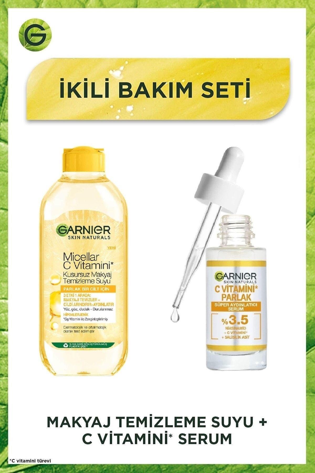 C Vitamini Parlak Aydınlatıcı Serum 30ml + Micellar C Vitamini Temizleme Suyu 400ml