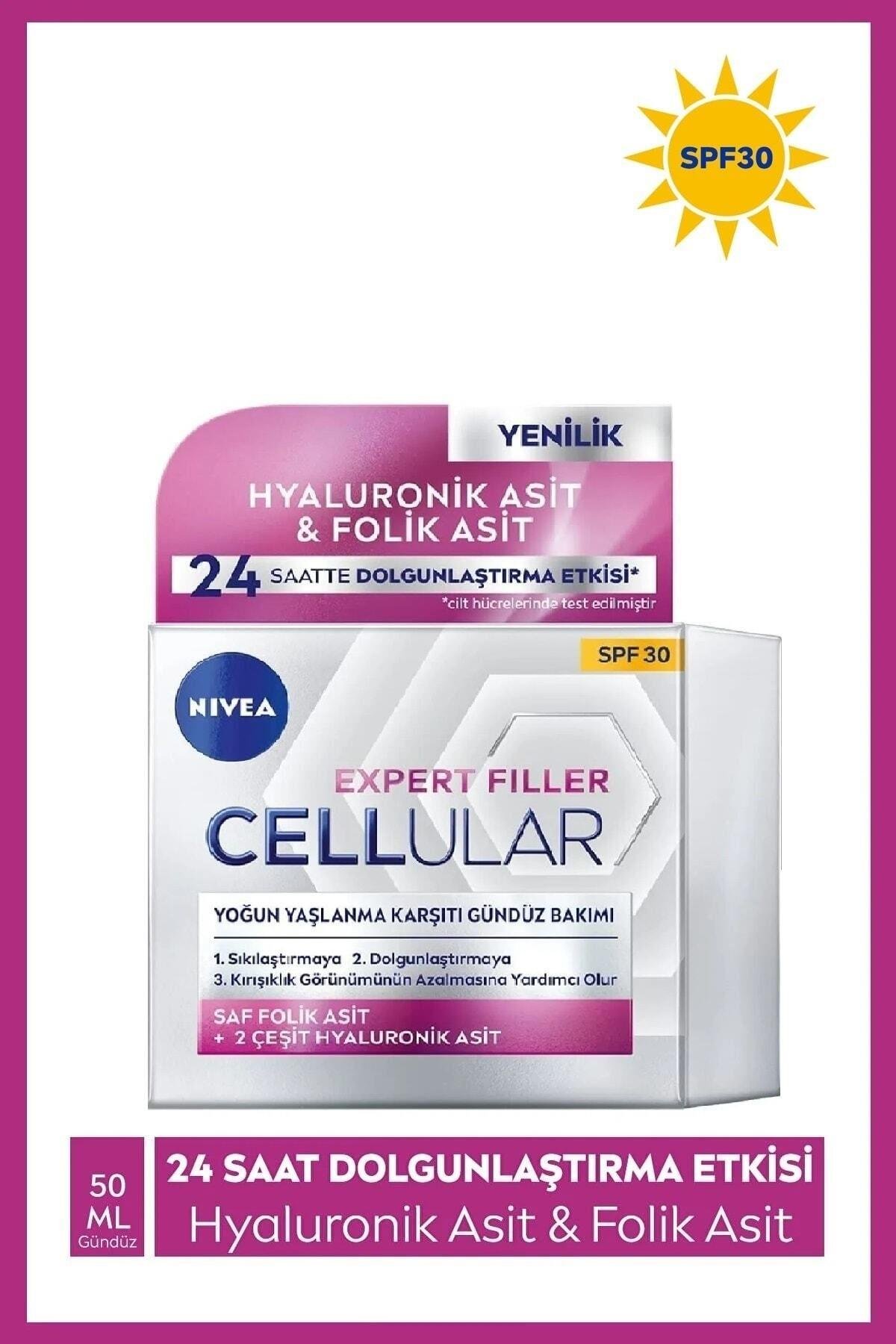 Cellular Expert Filler Yoğun Yaşlanma Karşıtı Gündüz Yüz Bakım Kremi 50ml, Spf30