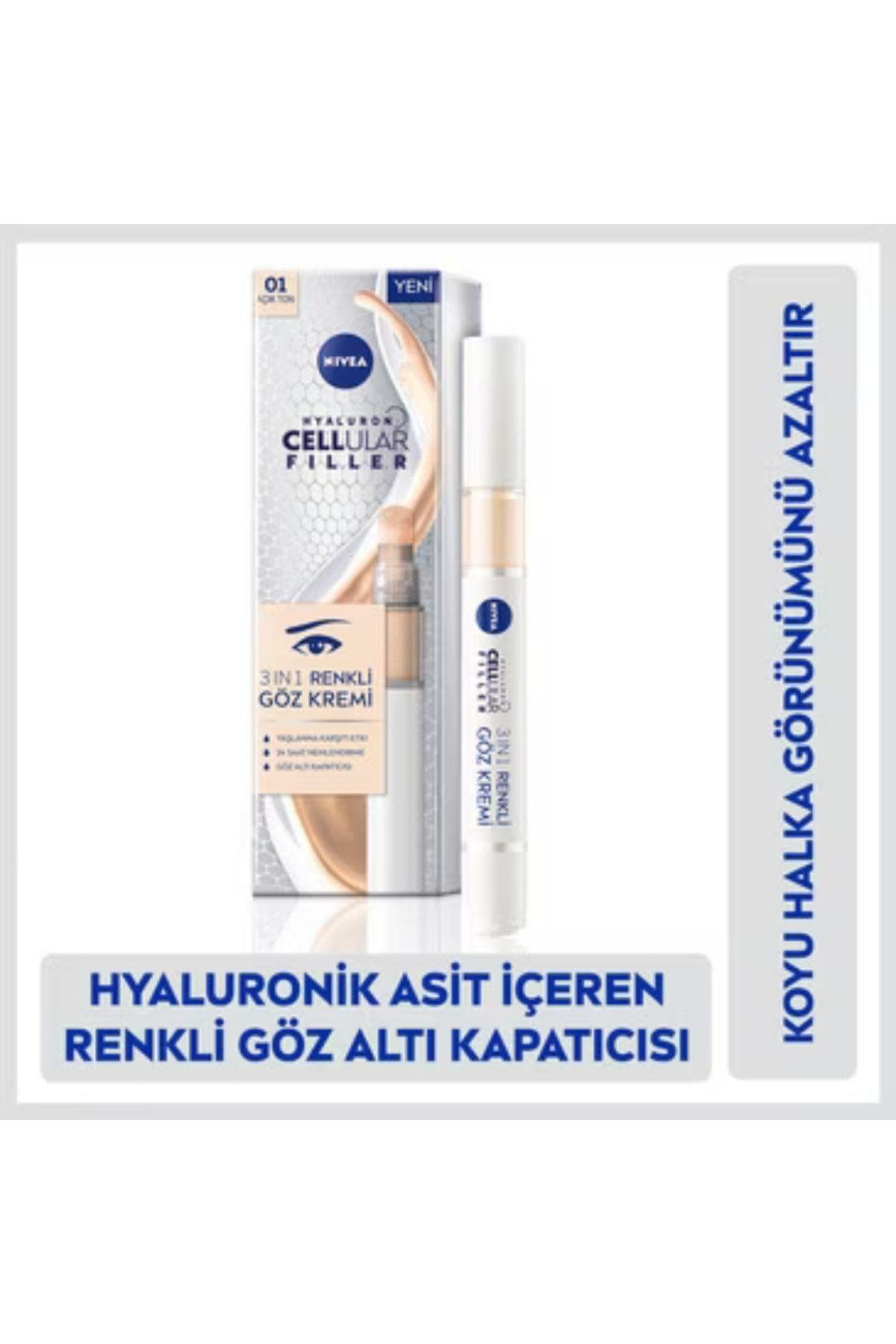 Hyaluron Cellular Filler 3in1 Renkli Açık Ton Göz Bakım Kremi 01