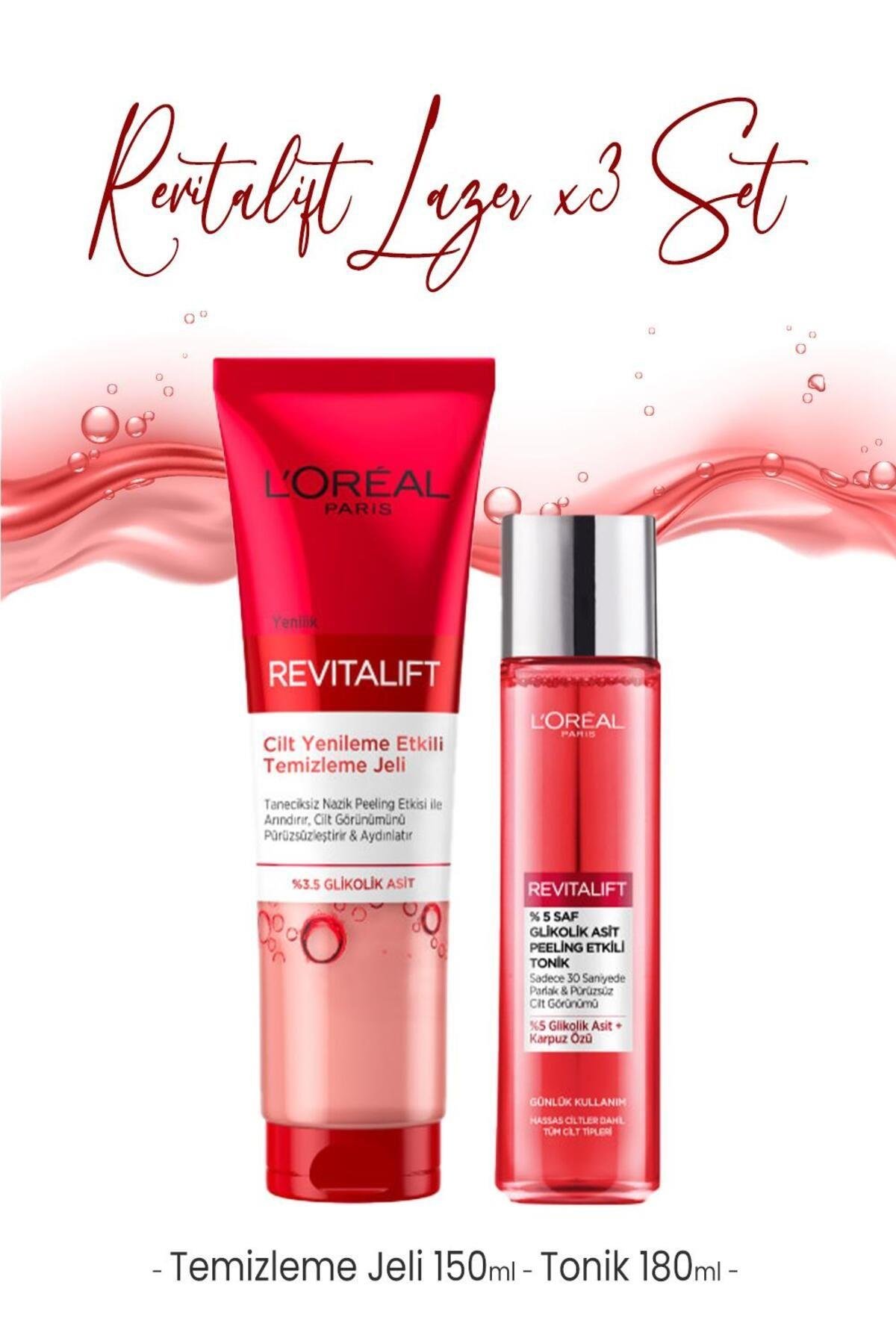 Loreal Paris Revitalift Tonik 180 ml ve Temizleme Jeli 150 ml