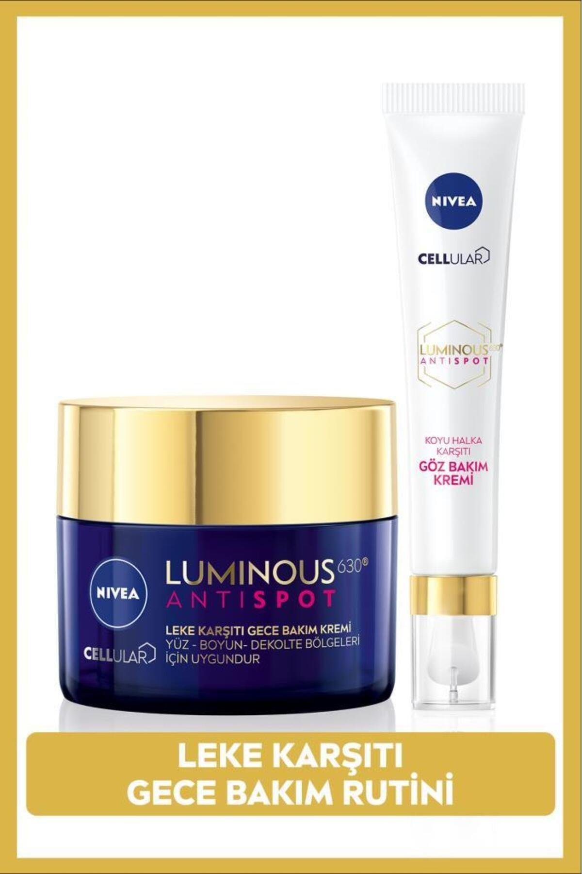 Luminous630 Leke Karşıtı Gece Bakım Kremi 50ml ve Aydınlatıcı Koyu Leke Karşıtı Göz Bakım Kremi 15ml