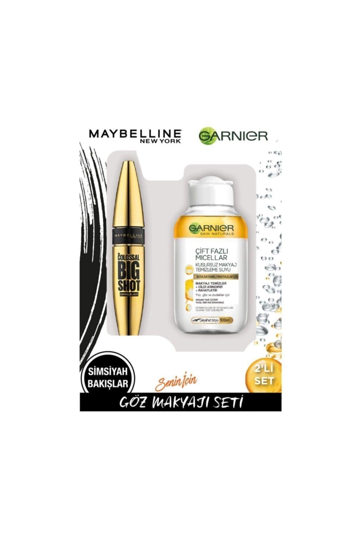 Maybelline Bigshot Black Maskara + Micellar 100ml Seyahat Boy Ikili Set