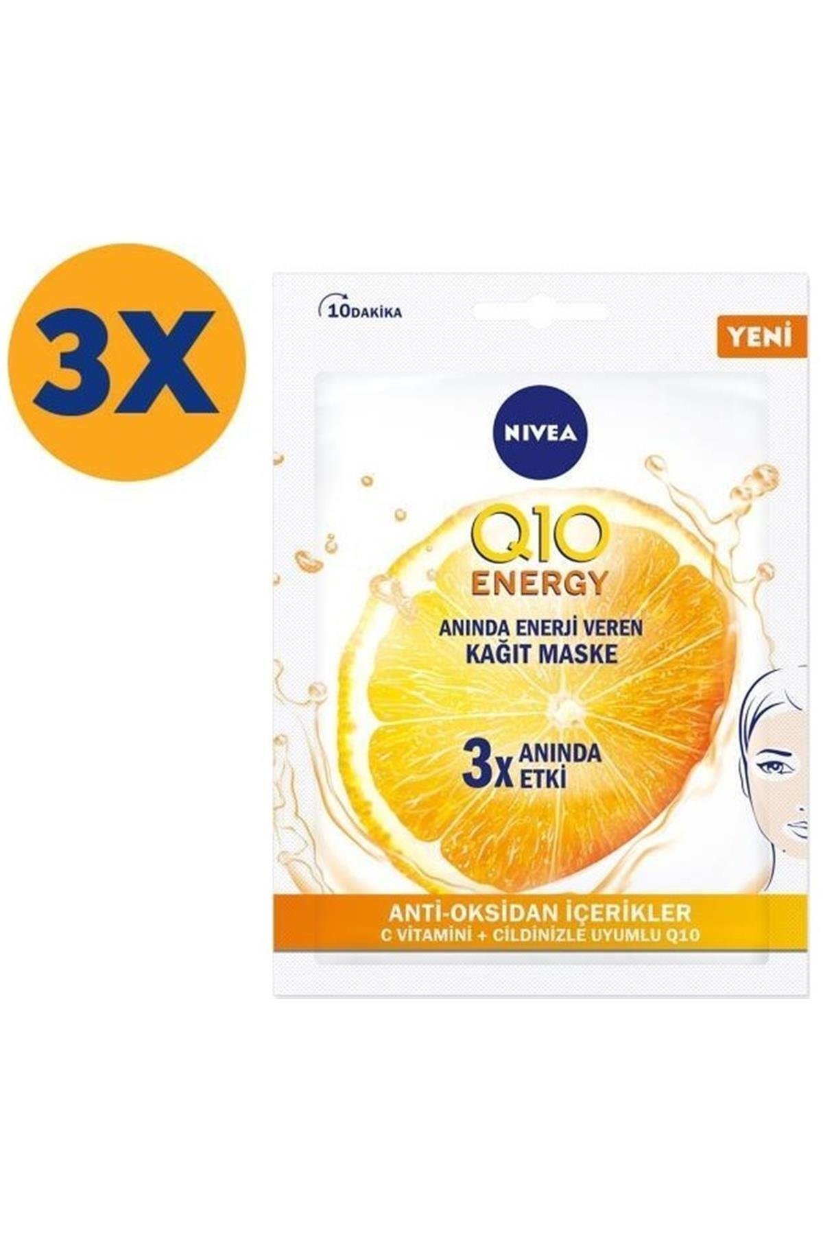 Nıvea Q10 Energy Kağıt Maske 1 Adet X 3