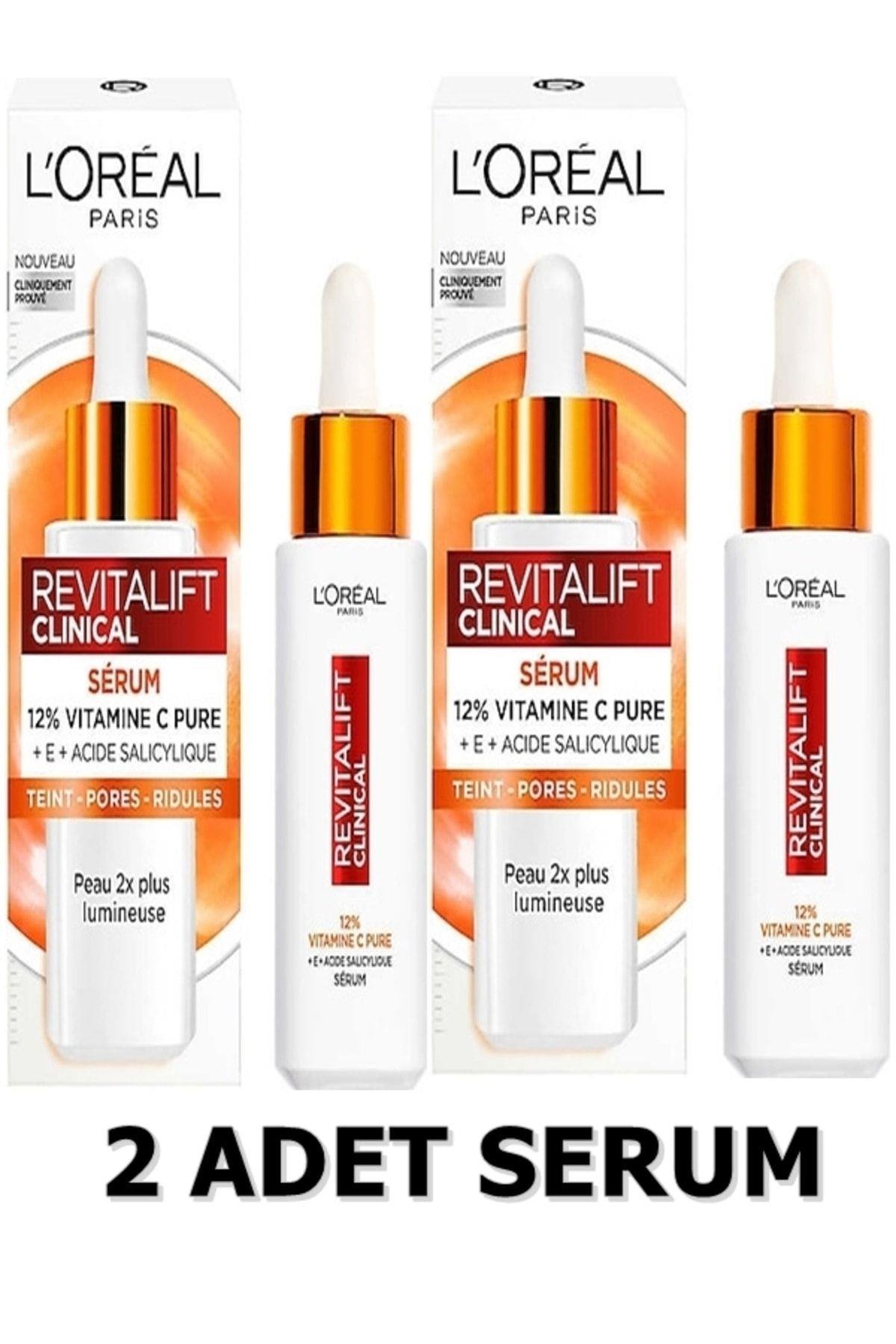 Orıjınal Yeni Loreal Revitalift Clinical %12 Saf C Vitamini Aydınlatıcı Serum 2 Adet 30ml