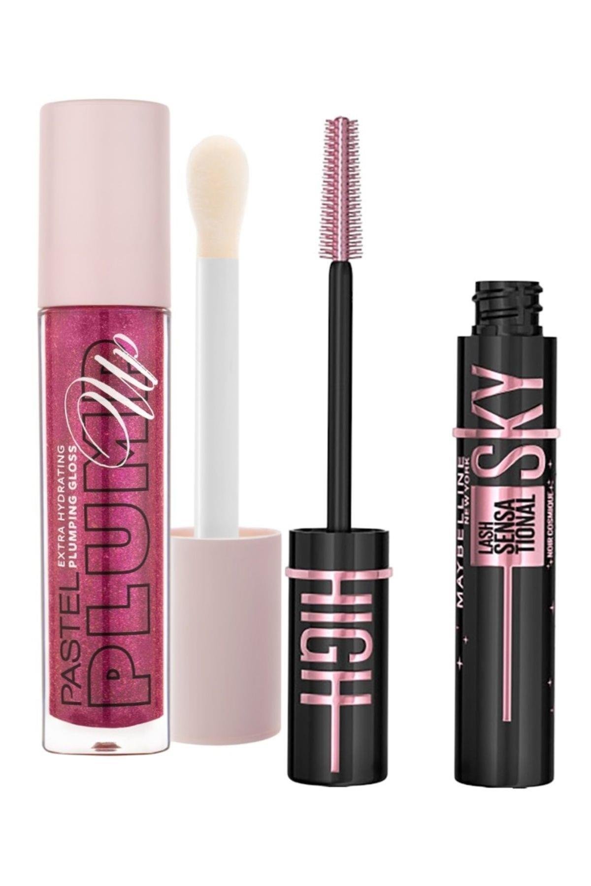 Plump Up 207 Dolgunlaştıran Dudak Parlatıcısı + MaybellineNew York Sky High Cosmic Black Maskara