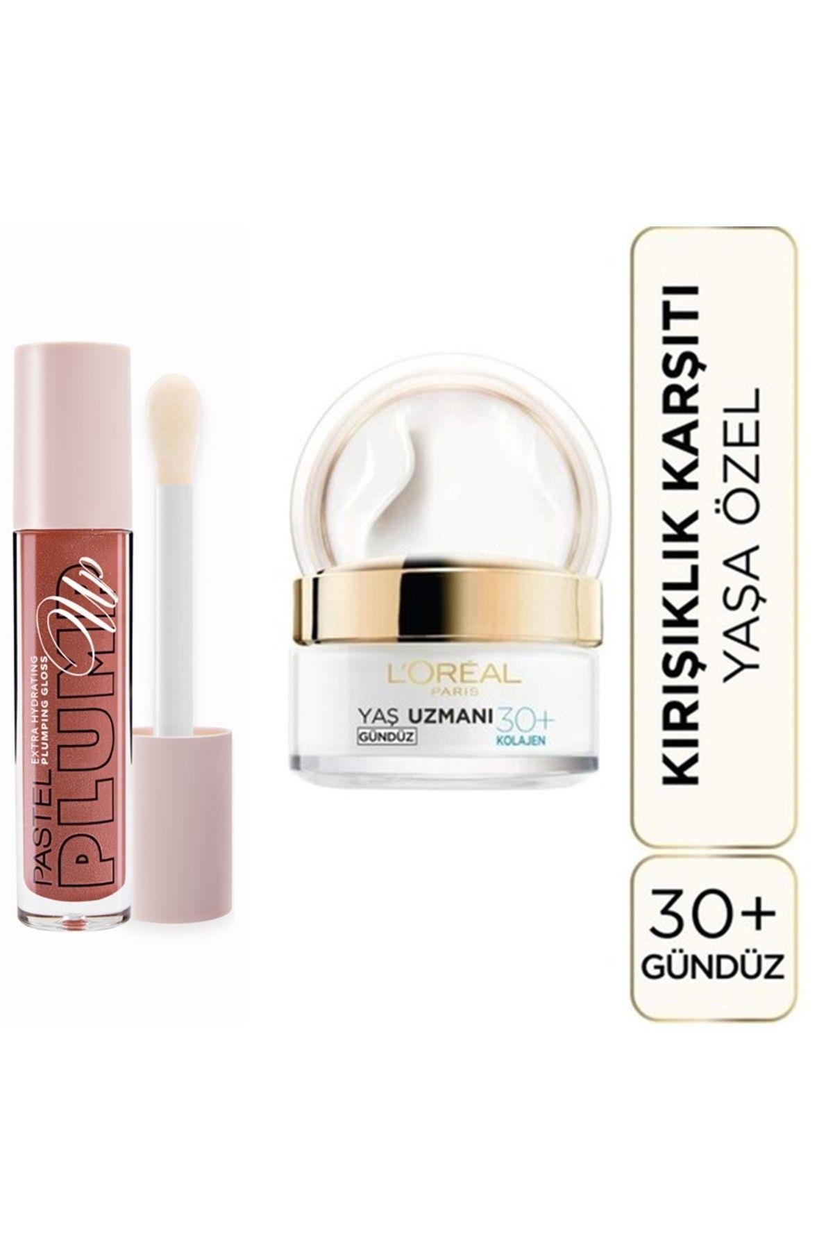 Plump Up Dolgunlaştıran Dudak Parlatıcısı 202 +L'Oréal Paris Yaşa Özel 30+ Gündüz Kremi