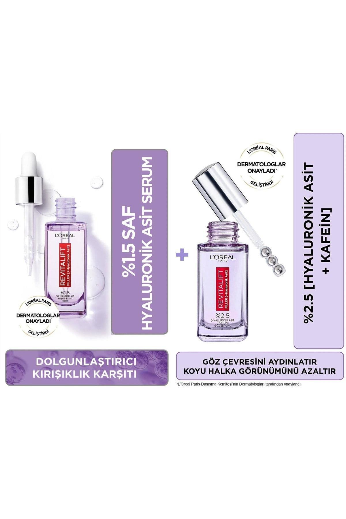 Revitalift Filler %1.5 Saf Hyaluronik Asit Kırışıklık Karşı Yüz Serum 30ml Göz Serumu 20ml 2'li Set