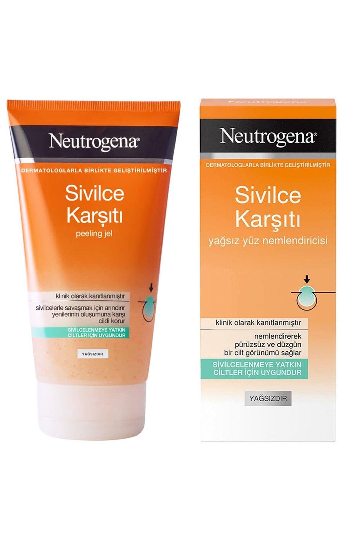 Sivilce Karşıtı Peeling Jel 150 ml Sivilce Karşıtı Yağsız Yüz Nemlendiricisi 50 ml